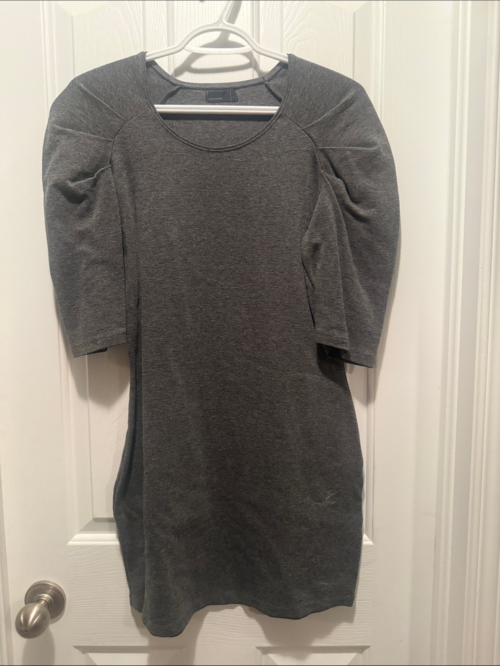 Vero Moda Charcoal Gray Puff-Sleeve Mini Dress